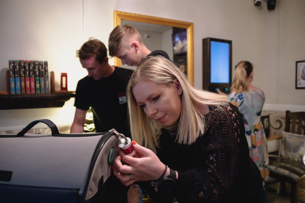 Player opening a lock at our escape room near St Marys