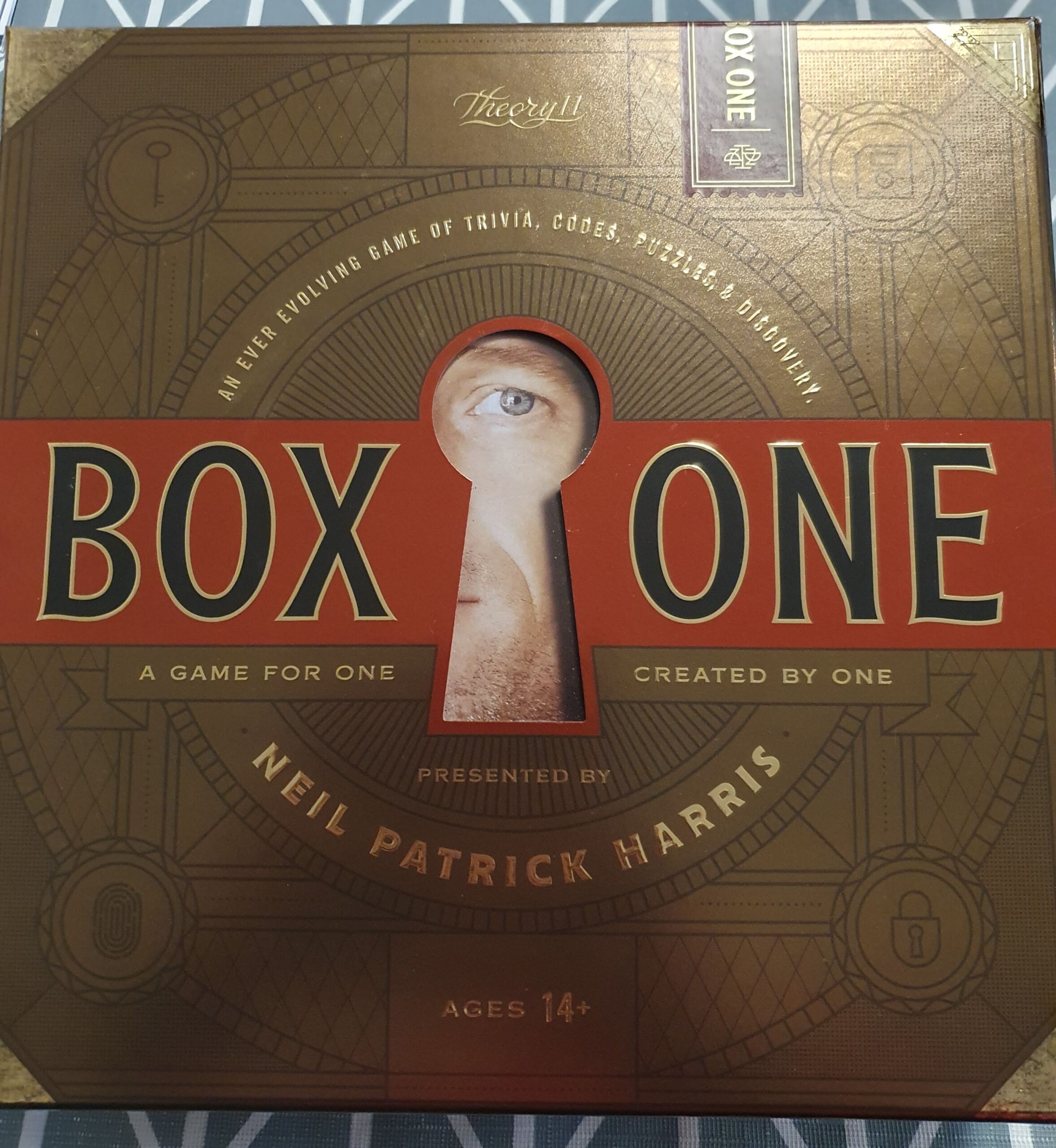Box One, the one player escape room, front of box