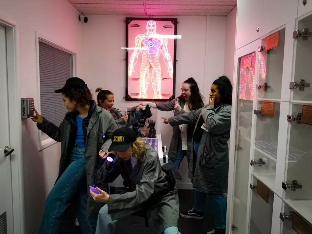 Teenagers excited in our Undetected escape room in Sydney