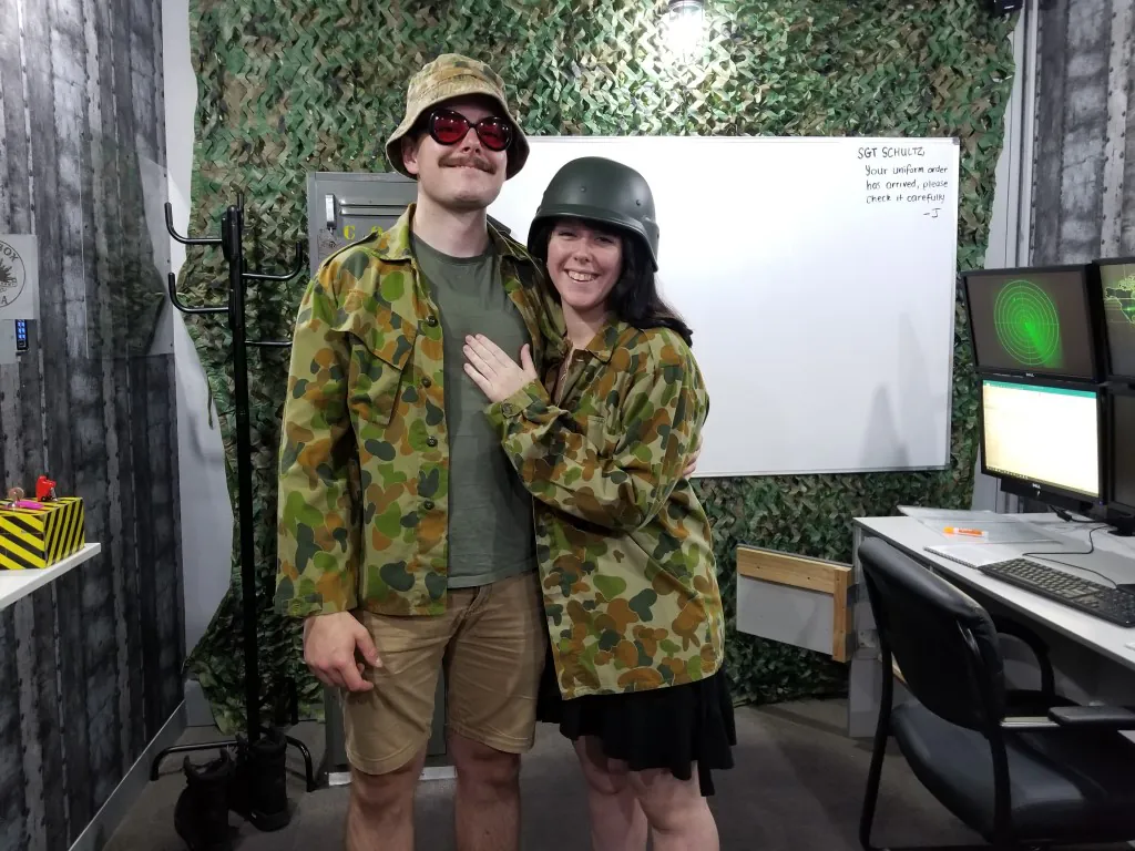 Couple celebrating their anniversary in the Launch Escape Room