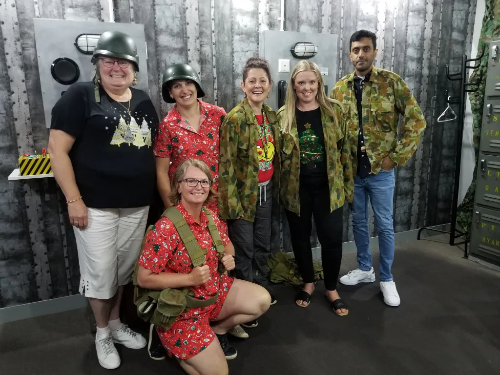 Water NSW celebrating their Corporate Christmas Party in the Launch Escape Room