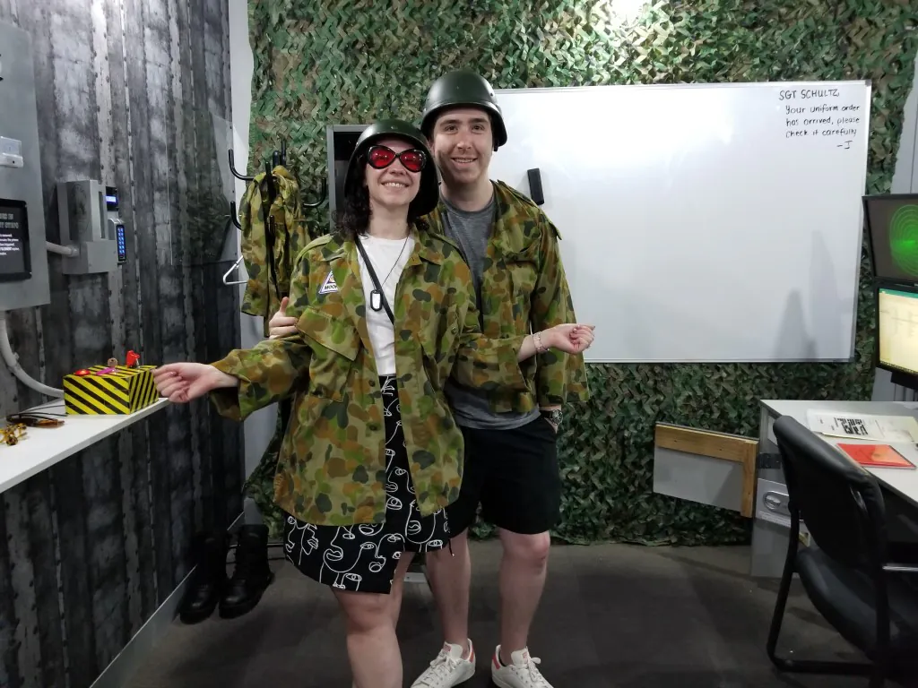 Couple celebrating Valentines Day in our Launch Escape Room