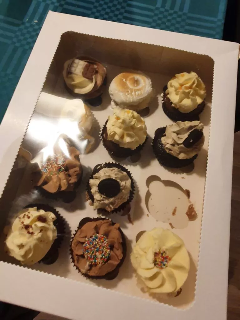 We won Mrs C's Cupcakes as the lucky door prize at the team building trivia night.