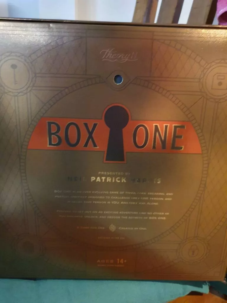 Box One, the one player escape room, back of box