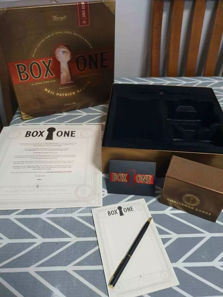 The contents of Box ONE by Neil Patrick Harris